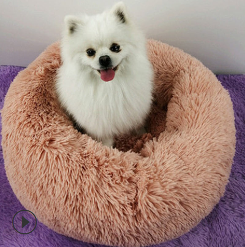 Cozy Round Dog Bed for Small Dogs – Plush Pet Nest Mat, Perfect for Puppies & Cats