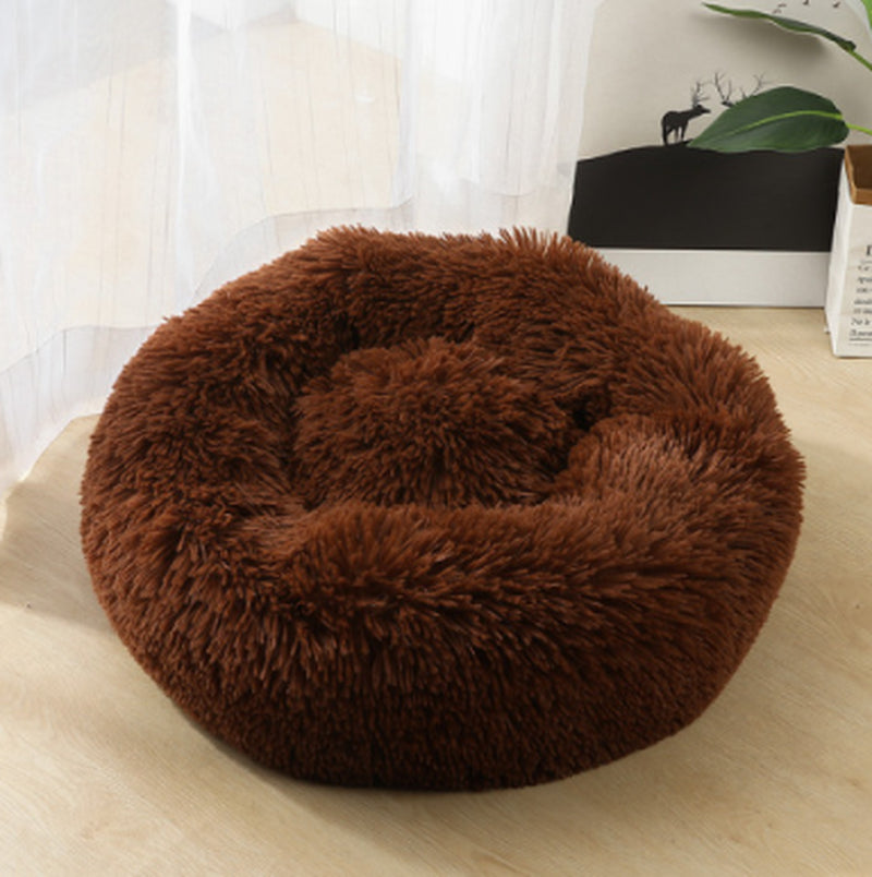 Cozy Round Dog Bed for Small Dogs – Plush Pet Nest Mat, Perfect for Puppies & Cats