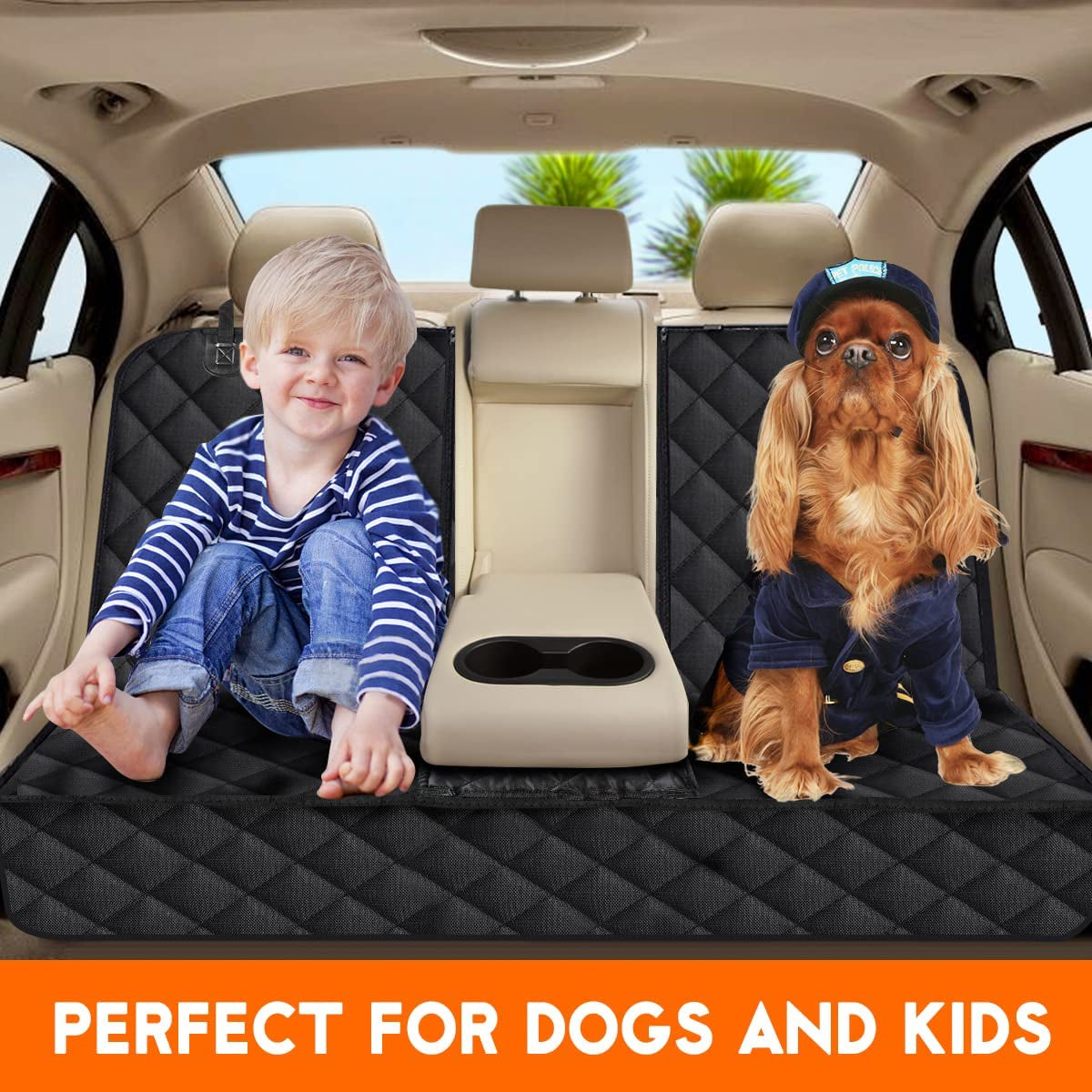 Ultimate Dog Car Seat Cover: Waterproof, Non-Slip Protection for Back Seats – Fits Most Cars, Trucks, & SUVs – Protects Your Seats & Comfortably Accommodates Your Pup!
