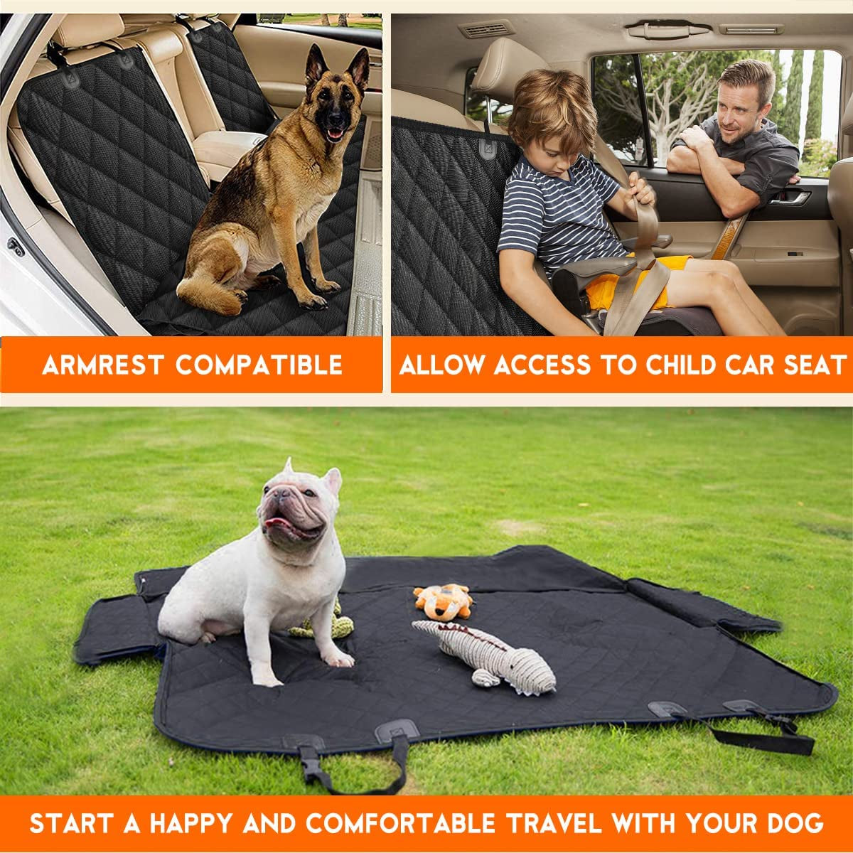 Ultimate Dog Car Seat Cover: Waterproof, Non-Slip Protection for Back Seats – Fits Most Cars, Trucks, & SUVs – Protects Your Seats & Comfortably Accommodates Your Pup!