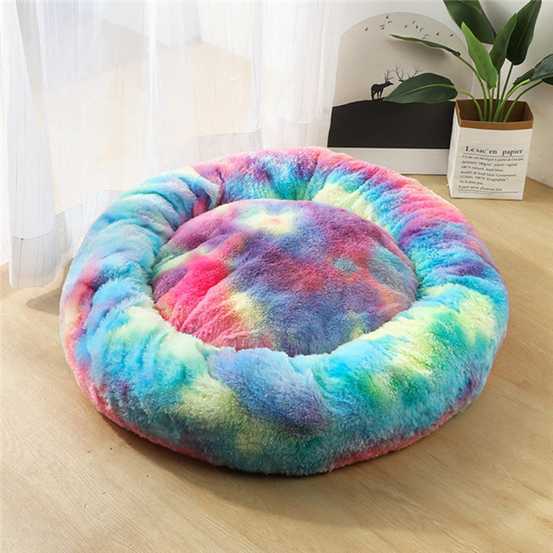 Cozy Round Dog Bed for Small Dogs – Plush Pet Nest Mat, Perfect for Puppies & Cats