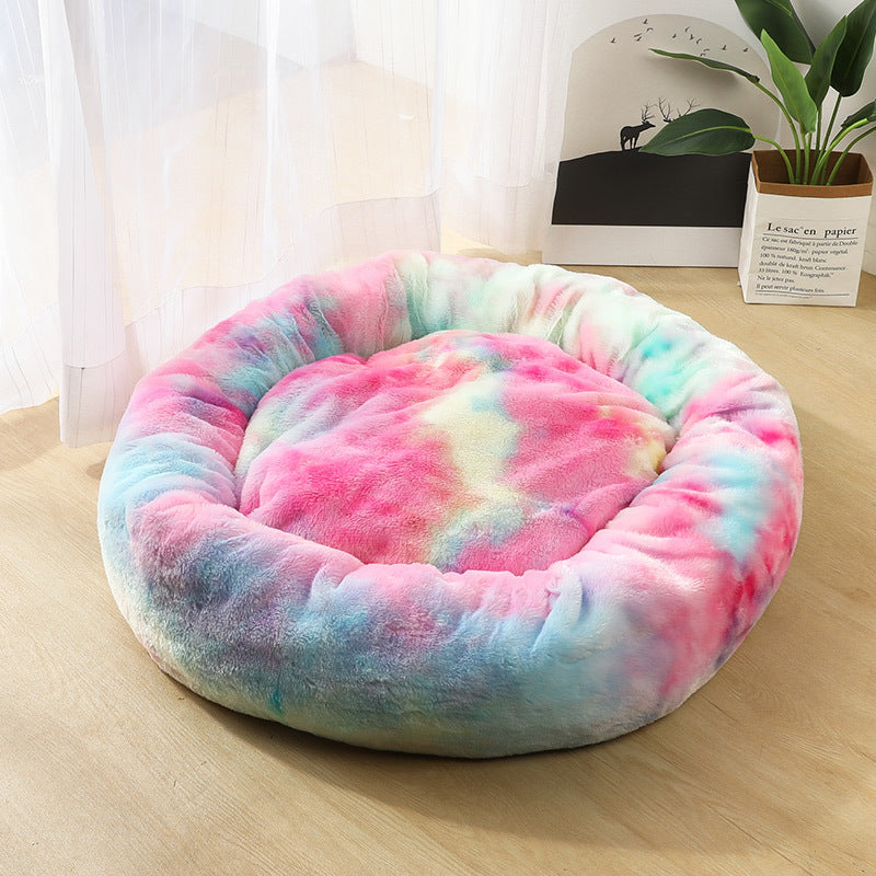 Cozy Round Dog Bed for Small Dogs – Plush Pet Nest Mat, Perfect for Puppies & Cats