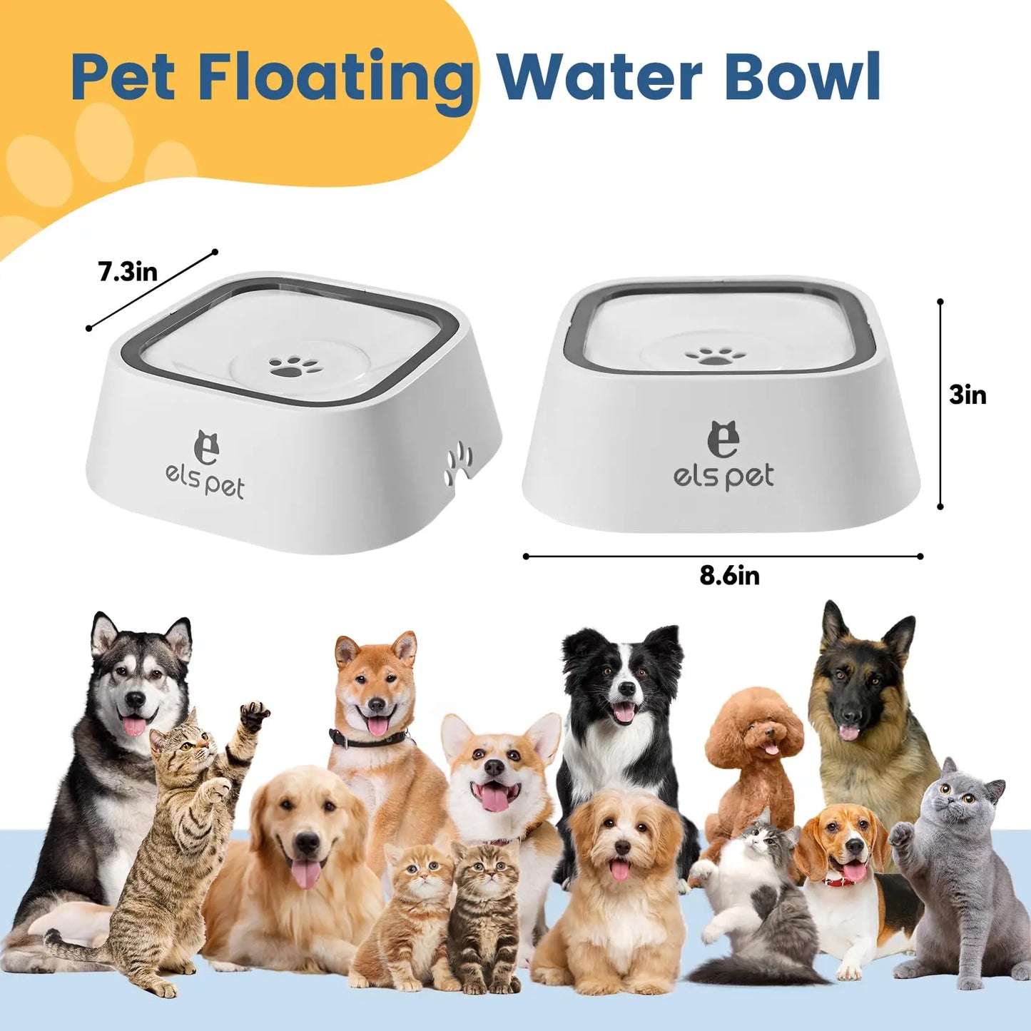 Spill-Proof Dog Water Bowl – 35oz (1L) Slow Drinking Design, Perfect for Travel & Vehicles.
