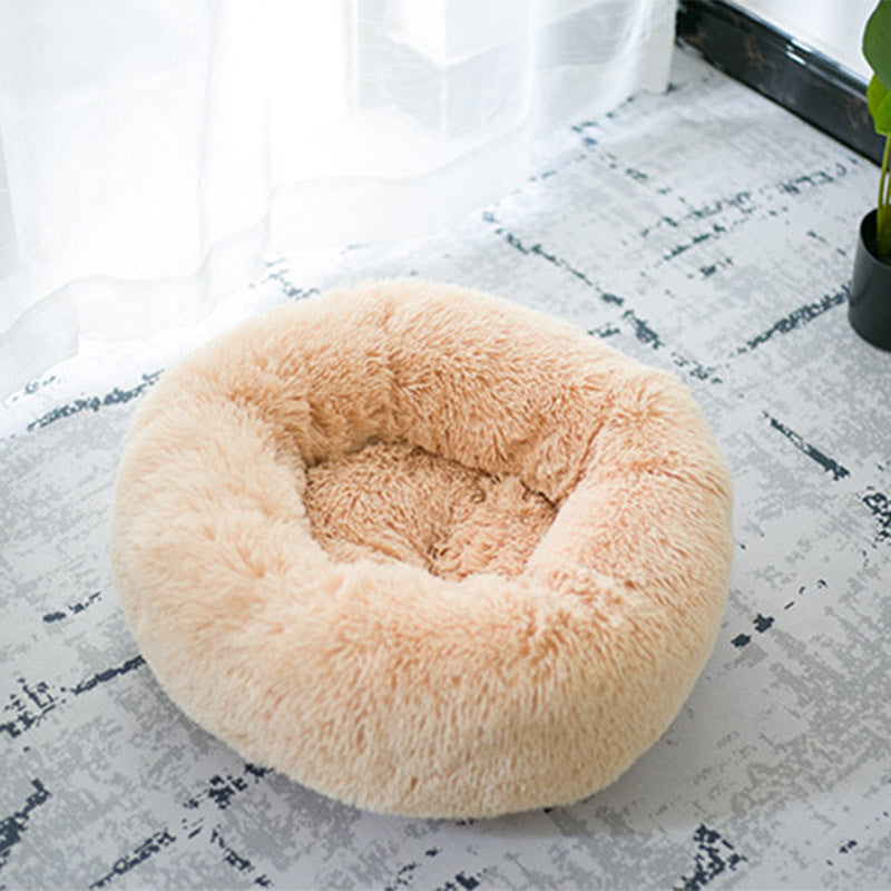 Cozy Round Dog Bed for Small Dogs – Plush Pet Nest Mat, Perfect for Puppies & Cats