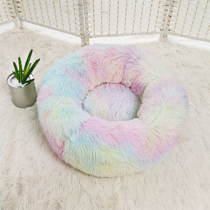 Cozy Round Dog Bed for Small Dogs – Plush Pet Nest Mat, Perfect for Puppies & Cats