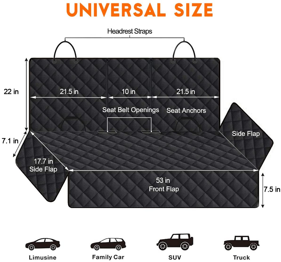 Ultimate Dog Car Seat Cover: Waterproof, Non-Slip Protection for Back Seats – Fits Most Cars, Trucks, & SUVs – Protects Your Seats & Comfortably Accommodates Your Pup!