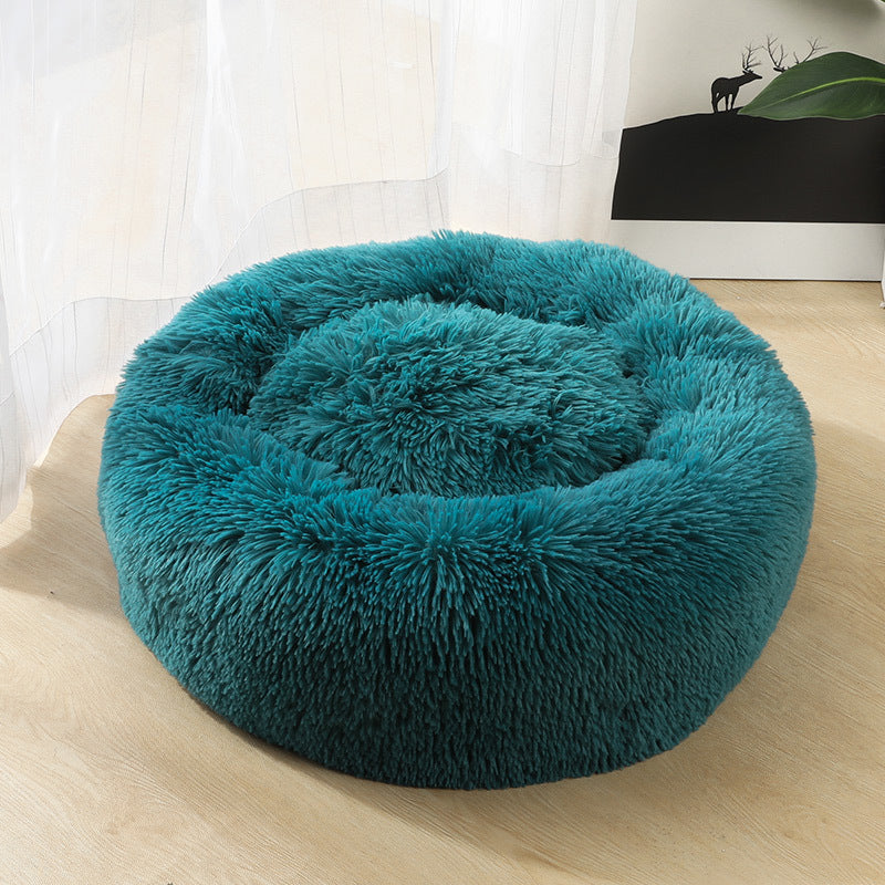 Cozy Round Dog Bed for Small Dogs – Plush Pet Nest Mat, Perfect for Puppies & Cats