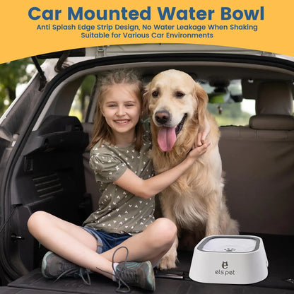 Spill-Proof Dog Water Bowl – 35oz (1L) Slow Drinking Design, Perfect for Travel & Vehicles.