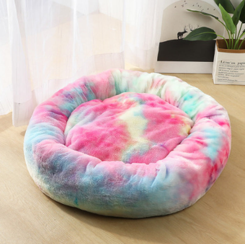 Cozy Round Dog Bed for Small Dogs – Plush Pet Nest Mat, Perfect for Puppies & Cats