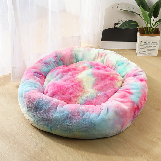 Cozy Round Dog Bed for Small Dogs – Plush Pet Nest Mat, Perfect for Puppies & Cats