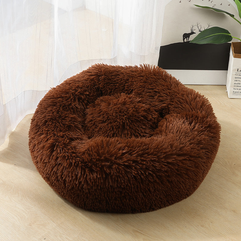 Cozy Round Dog Bed for Small Dogs – Plush Pet Nest Mat, Perfect for Puppies & Cats