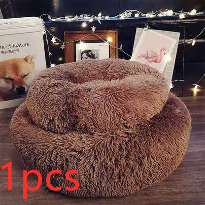 Cozy Round Dog Bed for Small Dogs – Plush Pet Nest Mat, Perfect for Puppies & Cats