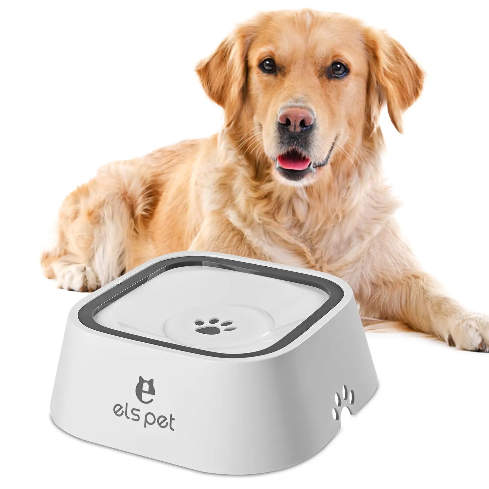 Spill-Proof Dog Water Bowl – 35oz (1L) Slow Drinking Design, Perfect for Travel & Vehicles.