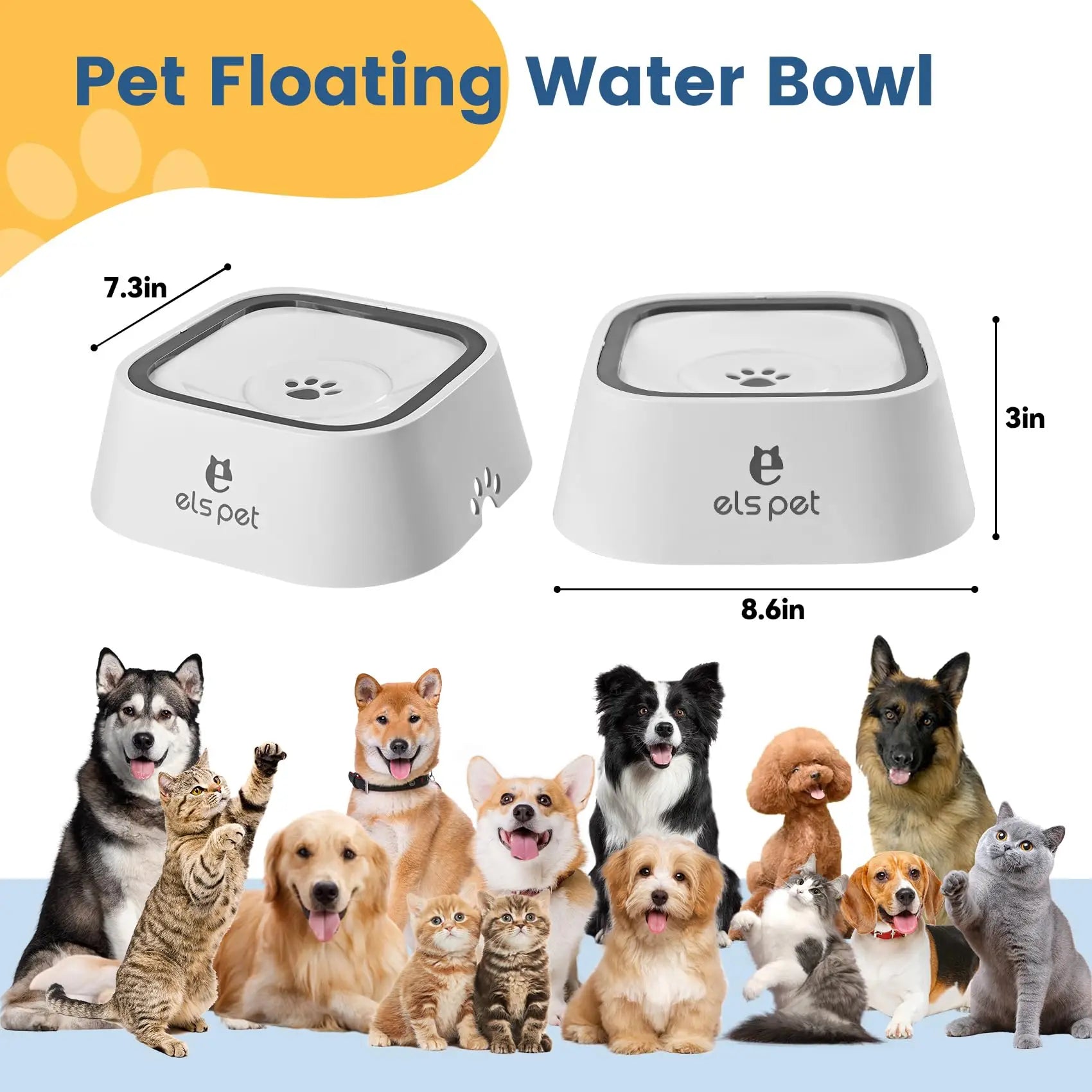 Spill-Proof Dog Water Bowl – 35oz (1L) Slow Drinking Design, Perfect for Travel & Vehicles.